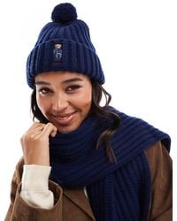 Polo Ralph Lauren - Knit Bobble Hat With Bear Logo - Lyst