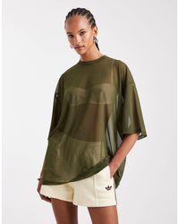 ASOS - – langes oversize-t-shirt aus netzstoff - Lyst
