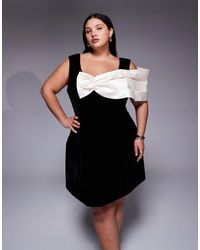 ASOS - Curve – samt-minikleid - Lyst
