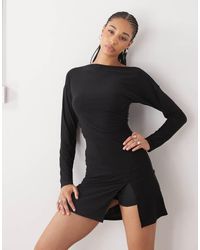 Reclaimed Vintage - Slouchy Off Shoulder Long Sleeve Skort Mini Dress - Lyst