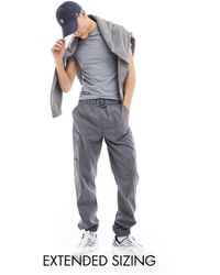 ASOS - Joggers cargo gris carbón sin cierres con cintura elástica - Lyst