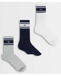 GANT - 3 Pack Shield Logo Sport Socks - Lyst