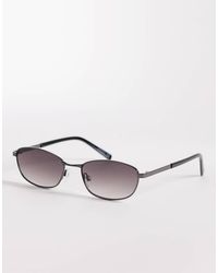 ASOS - Rectangle Metal Sunglasses - Lyst