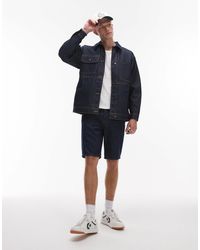 TOPMAN - Denim Straight Leg Short - Lyst