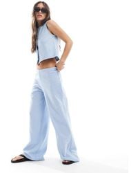 Miss Selfridge - Soft Rib Wide Leg Pants - Lyst