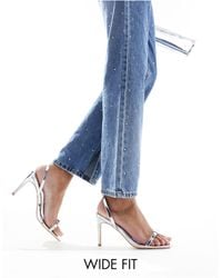 Glamorous - Bow Barely There Heeled Sandals - Lyst