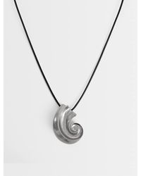 ASOS - Black Corded Necklace With Shell Pendant - Lyst