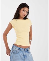 JJXX - Ribbed Boat Neck Tee - Lyst