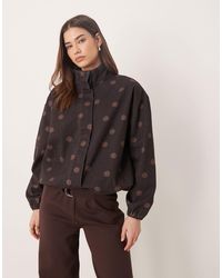 ASOS - Denim Funnel Neck Jacket - Lyst
