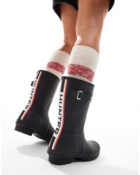 HUNTER - Original Short Tri Colour Logo Wellington Boot - Lyst