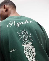 PEGADOR - Morcote Oversized T-shirt With Back Print Graphic - Lyst