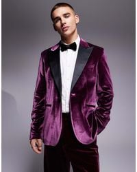 ASOS - Slim Velvet Tuxedo Blazer - Lyst