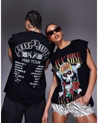 ASOS - Camiseta Negra Extragrande Sin Mangas Con Estampado Gráfico Con Licencia De Los "Guns N' Roses" De - Lyst