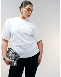 ASOS - Asos Design Curve Slubby Textured Corset Waist T-shirt - Lyst