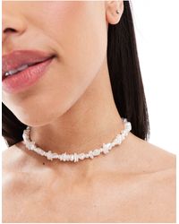 ASOS - Choker Necklace With Faux Chipping And Pearl Design - Lyst