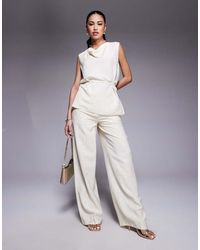 ASOS - Tailored Textured Belted Pants - Lyst