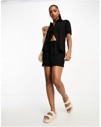 Jdy - Lace Trim Shorts Co-ord - Lyst