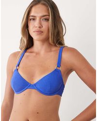 New Look - Crinkle Ring Detail Bikini Top - Lyst