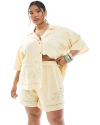 ASOS - Asos Design Curve Broderie Detail Shorts - Lyst