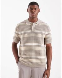 Levi's - Polo en maille à manches courtes et rayures - marron clair - Lyst