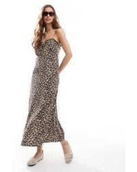 ONLY - – maxikleid mit animal-print - Lyst