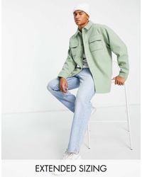 ASOS - Shacket Met Wollook - Lyst