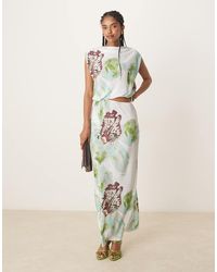 ASOS - Plisse Cutout Detail Maxi Dress - Lyst