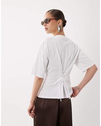 ASOS - Eyelet Lace Up Back Cinched T-shirt - Lyst