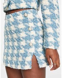 Miss Selfridge - Button Through Dogtooth Mini Skirt Co-ord - Lyst