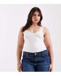 Vero Moda - Jersey Tank With Lace Trim - Lyst