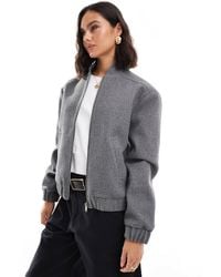 Miss Selfridge - Brushed Oversized Bomber Jacket - Lyst