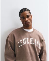 Only & Sons - Oversized Crew Neck Sweatshirt With Leave Blank Varsity Print - Lyst