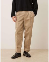 ASOS - Smart Oversized Tapered Pleated Pants - Lyst
