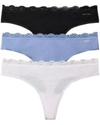 Calvin Klein - Microfibre 3 Pack Thongs - Lyst