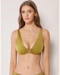 Calzedonia - Shiny Satin Brassiere Bikini Top - Lyst