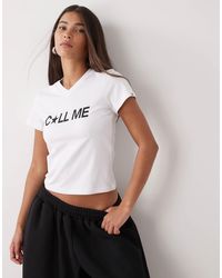 Collusion - T-shirt effet rétréci à manches courtes et imprimé call me - Lyst