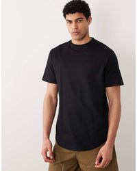 River Island - Regular Fit Curved Hem T-shirt - Lyst
