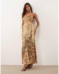 ASOS - Sequin Embellished Scoop Cami Maxi Dress - Lyst
