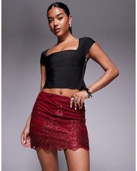 ASOS - Embroide Scalloped Hem Mini Skirt - Lyst