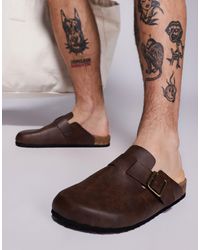 ASOS - Sandales à enfiler style sabots avec semelle en liège - Lyst
