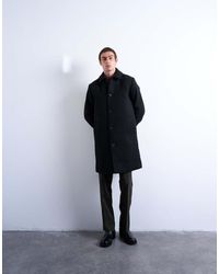 TOPMAN - Wool Blend Car Coat - Lyst