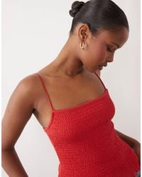 ASOS - Shirred Cami Top With Ruffle Hem - Lyst