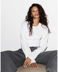 Stradivarius - Long Sleeve Gathered T-Shirt - Lyst