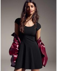 Bershka - Bengaline Mini Dress With Flared Skirt - Lyst