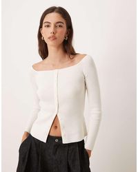 Abercrombie & Fitch - Button Through Off Shoulder Top - Lyst