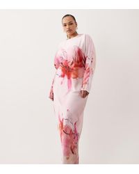 ASOS - Asos Design Curve Satin Batwing Maxi Dress - Lyst