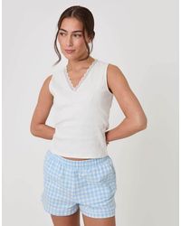 Threadbare - Cotton Vest & Flannel Shorts Pyjama Set - Lyst