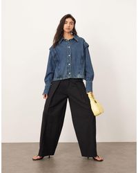 ARRANGE - Remi Linen High Waist Barrel Trouser - Lyst