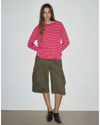 Pull&Bear - Oversize Long Sleeve Striped T-Shirt - Lyst