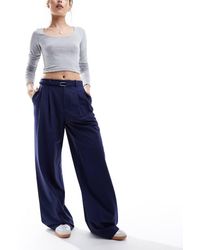 Stradivarius - Belted Wide Leg Trouser - Lyst